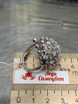 *Кольцо р.17,25 Белый Фианит арт. FANRIC2-348 вес 21,57 г - фото 197569