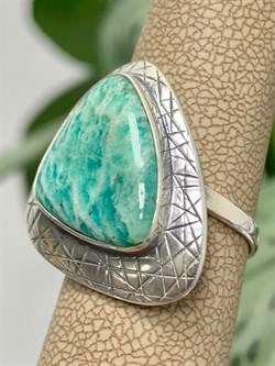 *Кольцо р.17,5 Амазонит Перу арт. 1865-012 Вес 5,9 г - фото 198186 *Кольцо р.17,5 Амазонит Перу арт. 1865-012 Вес 5,9 г - фото 198186