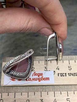 *Серьги Родонит Урал арт. 1865-036 Вес 10,89 г - фото 198207