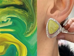 *Серьги Лизардит Урал арт. 1865-029 Вес 9,93 г - фото 198212 *Серьги Лизардит Урал арт. 1865-029 Вес 9,93 г - фото 198212