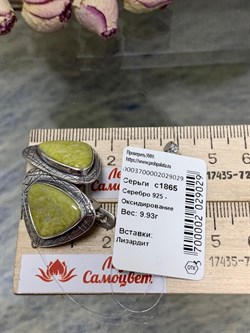 *Серьги Лизардит Урал арт. 1865-029 Вес 9,93 г - фото 198216 *Серьги Лизардит Урал арт. 1865-029 Вес 9,93 г - фото 198216