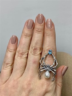 *Кольцо р.17,5 Белый Жемчуг арт. к10067-663 вес 10,28 г - фото 198219 *Кольцо р.17,5 Белый Жемчуг арт. к10067-663 вес 10,28 г - фото 198219