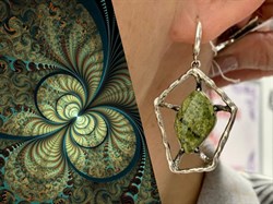 *Серьги Змеевик арт. 1958-258 Вес 16,65 г - фото 198236