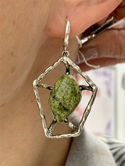 *Серьги Змеевик арт. 1958-258 Вес 16,65 г - фото 198238