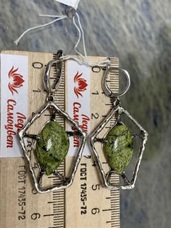 *Серьги Змеевик арт. 1958-258 Вес 16,65 г - фото 198239