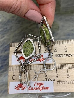 *Серьги Змеевик арт. 1958-258 Вес 16,65 г - фото 198240