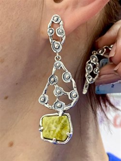 *Серьги Лизардит Урал арт. 10037-390 Вес 14,62 г - фото 198253 *Серьги Лизардит Урал арт. 10037-390 Вес 14,62 г - фото 198253