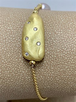 *Браслет р.16,5-20 Жемчуг, Фианит Облачка арт. RB-B345-2-X-L-PN-X-W-467 (вес 4 г) - фото 198439