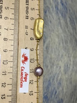 *Браслет р.16,5-20 Жемчуг, Фианит Облачка арт. RB-B345-2-X-L-PN-X-W-467 (вес 4 г) - фото 198442