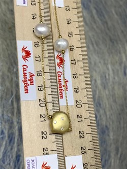 *Колье р.45 Жемчуг Фианит Облачка арт. RB-N00337-X-L-PN-X-W-799 (вес 6,34 г) - фото 198485