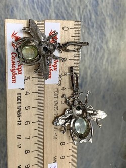 *Серьги Мотыльки Аквамарин Забайкалье Арт 49421 Вес 16,87 г - фото 198549