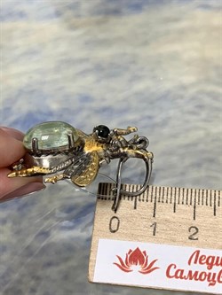 *Серьги Мотыльки Аквамарин Забайкалье Арт 49421 Вес 16,87 г - фото 198550