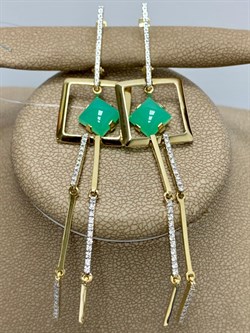 *Серьги Хризопраз цв Лимонное арт 2-308288-00-19-462 вес 7,32 г - фото 198615 *Серьги Хризопраз цв Лимонное арт 2-308288-00-19-462 вес 7,32 г - фото 198615