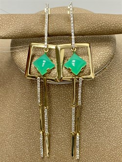 *Серьги Хризопраз цв Лимонное арт 2-308288-00-19-462 вес 7,32 г - фото 198617 *Серьги Хризопраз цв Лимонное арт 2-308288-00-19-462 вес 7,32 г - фото 198617