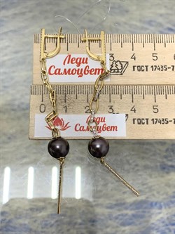 *Серьги Черный Жемчуг Морской д.9,5-10 цв Лимонное арт 2-308061-00-23-747 вес 7,1 г - фото 198630 *Серьги Черный Жемчуг Морской д.9,5-10 цв Лимонное арт 2-308061-00-23-747 вес 7,1 г - фото 198630