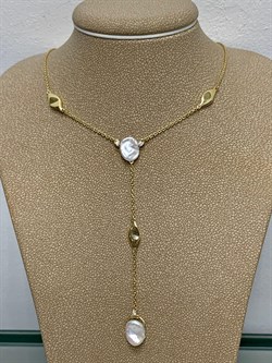 *Колье р.45-50 Белый Жемчуг Барокко цв Лимонное арт. 6-360443-00-28-345 вес 6,31 г - фото 198654 *Колье р.45-50 Белый Жемчуг Барокко цв Лимонное арт. 6-360443-00-28-345 вес 6,31 г - фото 198654