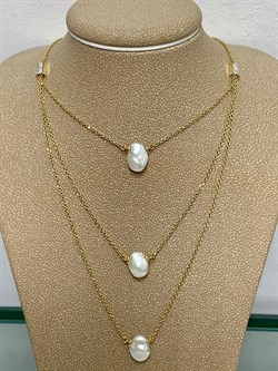 *Колье 45-50 Белый Жемчуг Барокко цв Лимонное 6-360444-00-28-874 вес 6,93 г - фото 198672 *Колье 45-50 Белый Жемчуг Барокко цв Лимонное 6-360444-00-28-874 вес 6,93 г - фото 198672