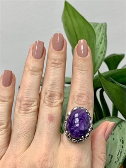 *Кольцо р.18 Брусничка Чароит арт. 1717-861 Вес 7,31 г - фото 198710