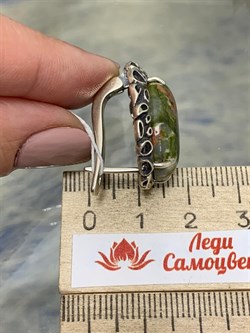 *Серьги Бруснички Яшма арт. 1717(Унакит)-142 Вес 12,41 г - фото 198732 *Серьги Бруснички Яшма арт. 1717(Унакит)-142 Вес 12,41 г - фото 198732