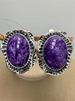*Серьги Чароит арт. 10018-936 Вес 20,76 г - фото 198791 *Серьги Чароит арт. 10018-936 Вес 20,76 г - фото 198791
