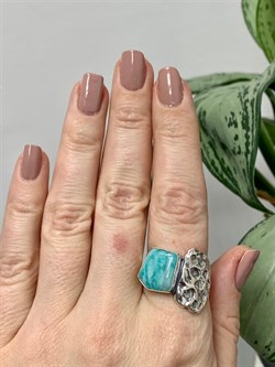 *Кольцо р.18,5 Амазонит Перу арт. 10022-715 Вес 7,23 г - фото 198811 *Кольцо р.18,5 Амазонит Перу арт. 10022-715 Вес 7,23 г - фото 198811