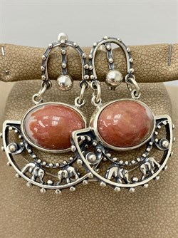 *Серьги Слоны Яшма арт. 1276-170 Вес 17,8 г - фото 198862