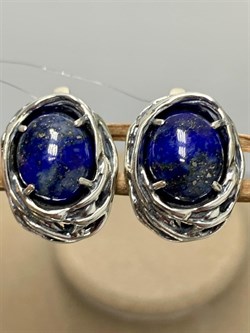 *Серьги Лазурит Афганистан арт. 1744-827 Вес 11,94 г - фото 198934