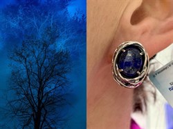 *Серьги Лазурит Афганистан арт. 1744-827 Вес 11,94 г - фото 198935