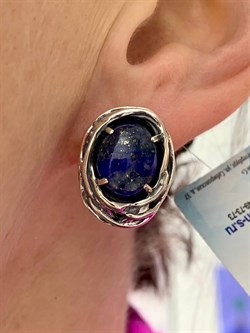 *Серьги Лазурит Афганистан арт. 1744-827 Вес 11,94 г - фото 198936