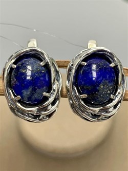 *Серьги Лазурит Афганистан арт. 1744-827 Вес 11,94 г - фото 198939