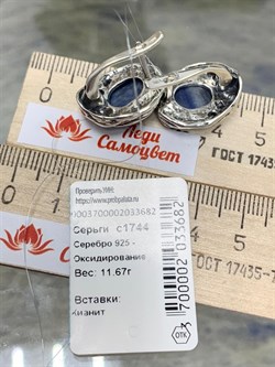 *Серьги Кианит Бразилия арт. 1744-682 Вес 11,67 г - фото 198948 *Серьги Кианит Бразилия арт. 1744-682 Вес 11,67 г - фото 198948