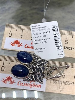 *Серьги Кианит Бразилия арт. 1922-402 Вес 11,03 г - фото 199045 *Серьги Кианит Бразилия арт. 1922-402 Вес 11,03 г - фото 199045