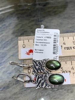 *Серьги Лабрадор Бразилия арт. 1922-327 Вес 10,37 г - фото 199062 *Серьги Лабрадор Бразилия арт. 1922-327 Вес 10,37 г - фото 199062