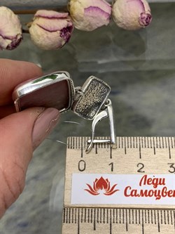 *Серьги Родонит Урал арт. 1947-626 Вес 24,54 г - фото 199073