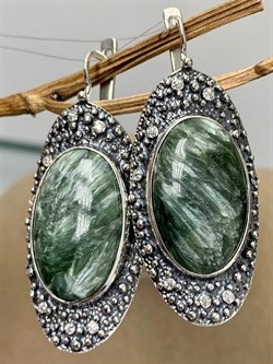 *Серьги Серафинит арт. 2596-160 Вес 21,56 г - фото 199122 *Серьги Серафинит арт. 2596-160 Вес 21,56 г - фото 199122