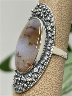 *Кольцо р.18,5 Агат Моховой арт. 2596-146 Вес 10,34 г - фото 199129