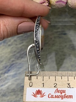 *Серьги Агат Моховой арт. 2596-191 Вес 23,07 г - фото 199132 *Серьги Агат Моховой арт. 2596-191 Вес 23,07 г - фото 199132