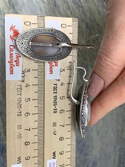 *Серьги Агат Моховой арт. 2596-191 Вес 23,07 г - фото 199133 *Серьги Агат Моховой арт. 2596-191 Вес 23,07 г - фото 199133