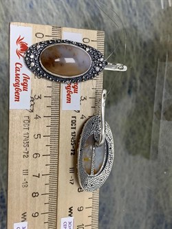 *Серьги Агат Моховой арт. 2596-191 Вес 23,07 г - фото 199134 *Серьги Агат Моховой арт. 2596-191 Вес 23,07 г - фото 199134