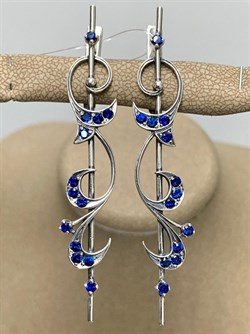 *Серьги Петли Сапфир иск арт. с362-654 Вес 6,2 г - фото 199153 *Серьги Петли Сапфир иск арт. с362-654 Вес 6,2 г - фото 199153