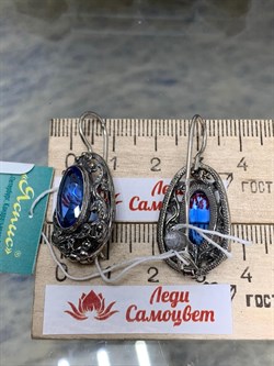 *Серьги Петли Таракан Фианит арт. 0077С-786 вес 10,1 г - фото 199336 *Серьги Петли Таракан Фианит арт. 0077С-786 вес 10,1 г - фото 199336