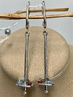 *Серьги Рапира Фианит арт. 0116С-829 вес 6,2 г - фото 199341 *Серьги Рапира Фианит арт. 0116С-829 вес 6,2 г - фото 199341