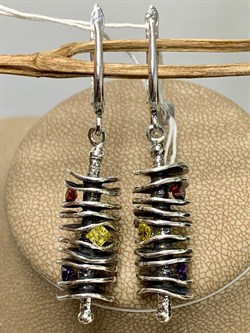 *Серьги Фианит Микс Ломтики б. арт. 0176С-470 вес 14,7 г - фото 199367 *Серьги Фианит Микс Ломтики б. арт. 0176С-470 вес 14,7 г - фото 199367