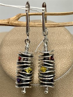 *Серьги Фианит Микс Ломтики б. арт. 0176С-470 вес 14,7 г - фото 199368 *Серьги Фианит Микс Ломтики б. арт. 0176С-470 вес 14,7 г - фото 199368