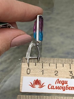 *Серьги Турмалин синт. Каир арт. 0255С-660 вес 9,8 г - фото 199435