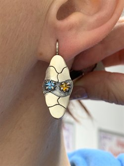 *Серьги Исфахан Фианит арт. 0351С-759 вес 7,5 г - фото 199474 *Серьги Исфахан Фианит арт. 0351С-759 вес 7,5 г - фото 199474