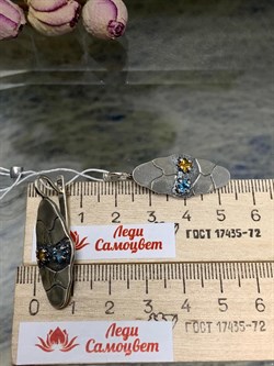 *Серьги Исфахан Фианит арт. 0351С-759 вес 7,5 г - фото 199476 *Серьги Исфахан Фианит арт. 0351С-759 вес 7,5 г - фото 199476