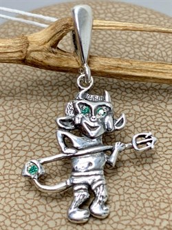 *Подвеска Чертик Фианит арт. 0426П-123 вес 1,9 г - фото 199554 *Подвеска Чертик Фианит арт. 0426П-123 вес 1,9 г - фото 199554