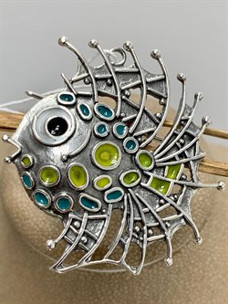 *Брошь Султанка Эмаль арт. 0464Б-638 вес 13 г - фото 199573