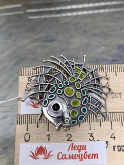 *Брошь Султанка Эмаль арт. 0464Б-638 вес 13 г - фото 199577